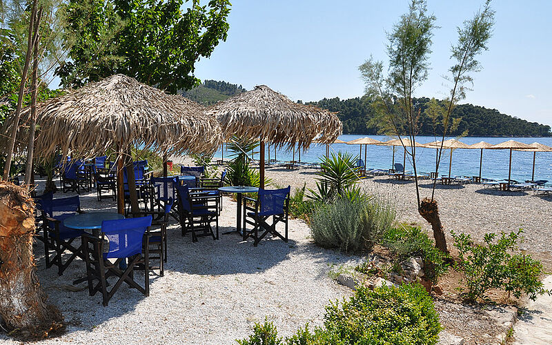 ein Bild des Panormos Strandes auf Skopelos