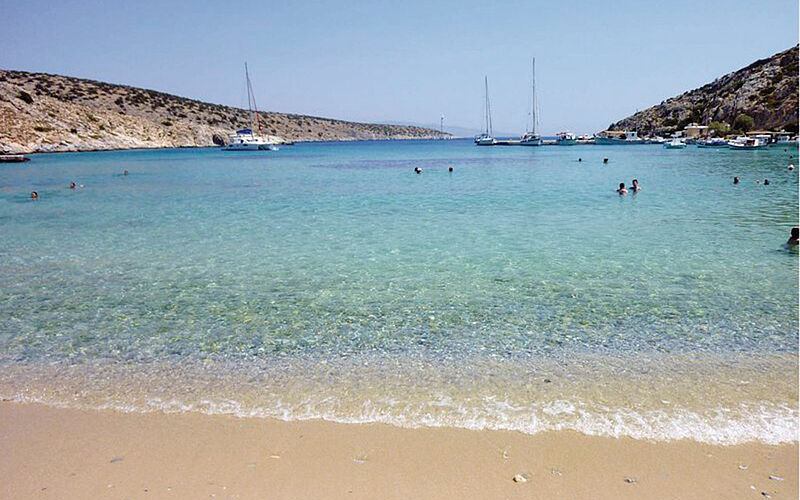 Koufonissi, Allgemeiner Strand ein Bild eines Strandes auf Koufonissi mit Blick auf das Meer